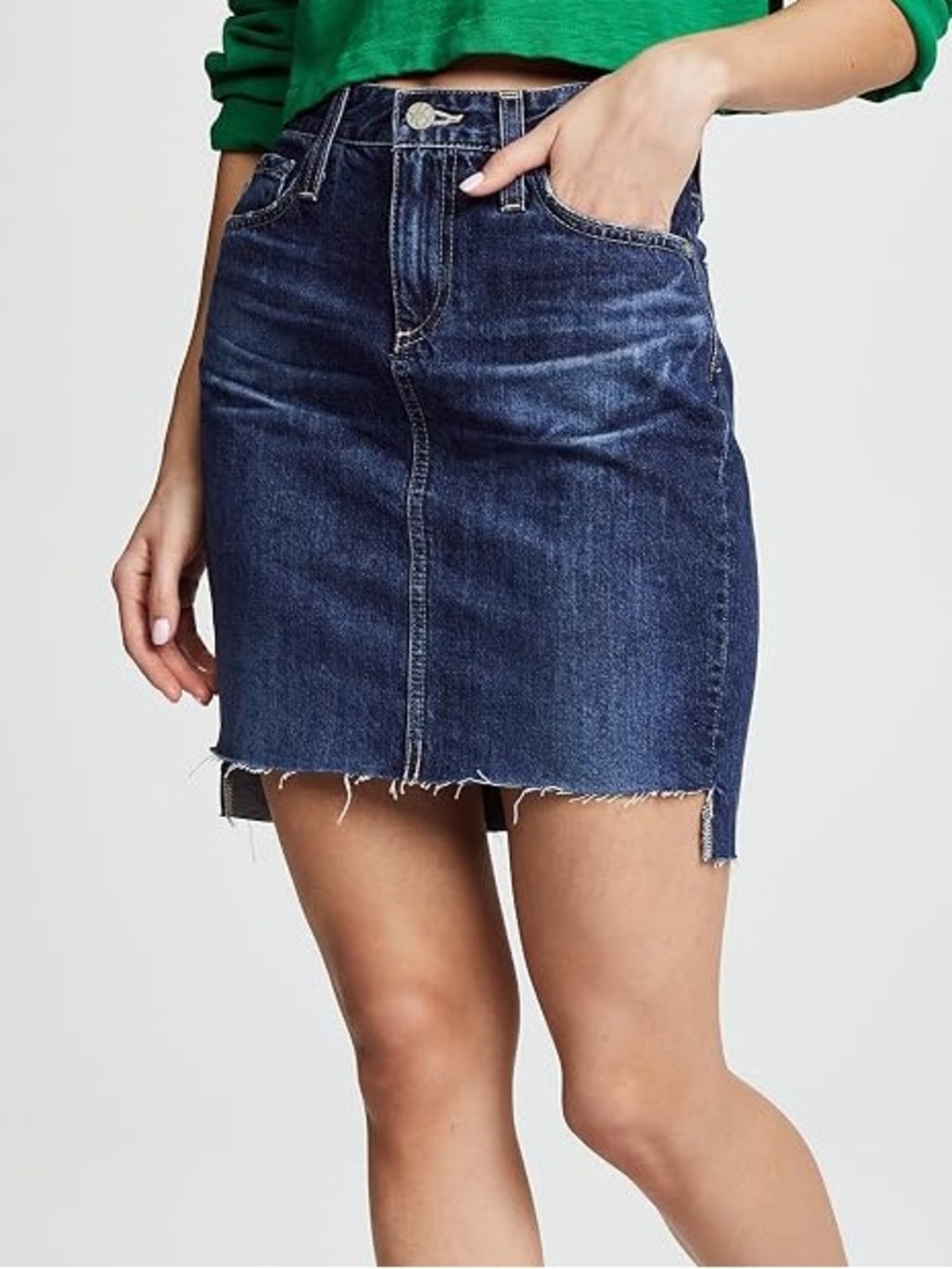 NWOT Adriano Goldschmied Erin denim mini skirt 27